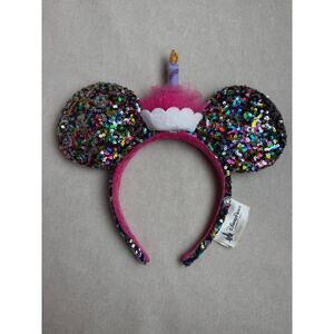 Disney Park Birthday Cupcake Minnie Ears Headband